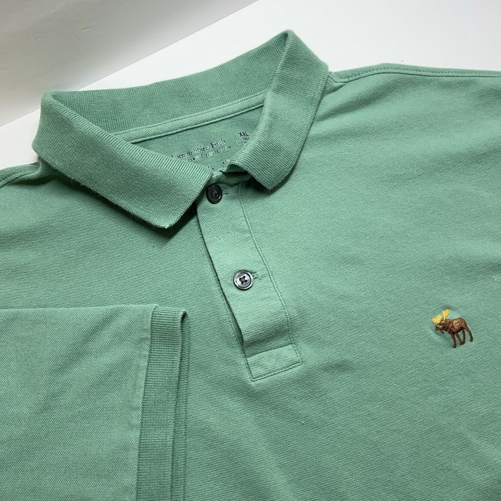 Abercrombie & Fitch Mens XXL Tall Polo Shirt Green Dont Sweat It
